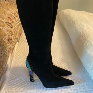 Gianni Versace High Boot with Colored Heel